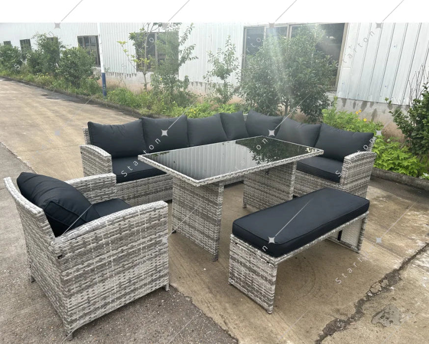 Wicker Rattan Outdoor Garden Furniture Sofa Garden Patio Furniture Set Rattan Furniture