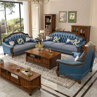 American sofa apartment small apartment living room sofa American solid wood