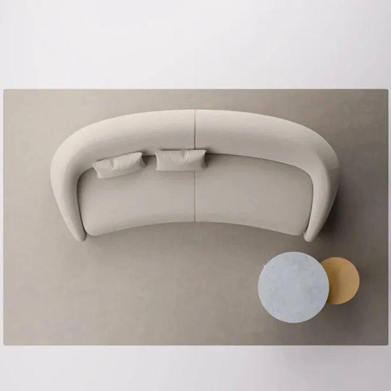 Italian minimalist large curved sofa living room small apartment light luxury designer fabric sofa