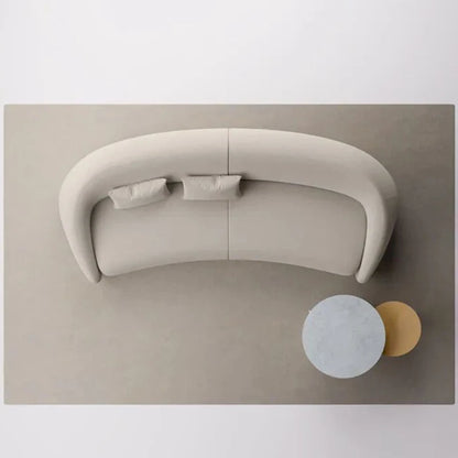 Italian minimalist large curved sofa living room small apartment light luxury designer fabric sofa