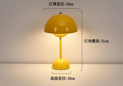 Nordic modern minimalist bedroom bedside lamp creative  flower bud cream style small table
