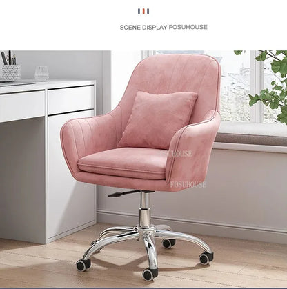 Ergonomic Nordic Office Chair Modern Design with Armrest Soft Cushion Lift Swivel Backrest Computer Chair for Home Conference