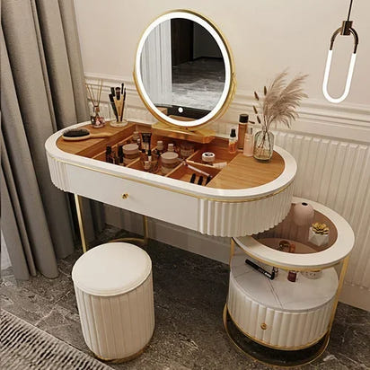 Luxury Charm Dressing Table Luxury Nordic Salon Drawer Nordic Dressing Table Mirror Chair Storage Coiffeuse Furniture Makeup
