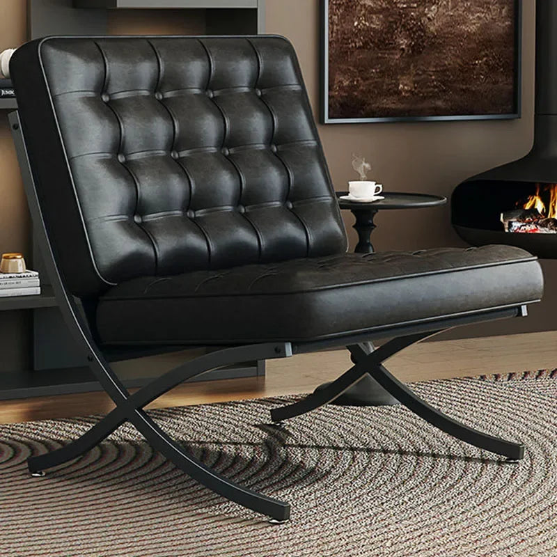 Balcony Throne Relax Reading Modern Room Decor Fashion Chairs Black Metal Living Room Chairs Comfortable Sillones Home Design