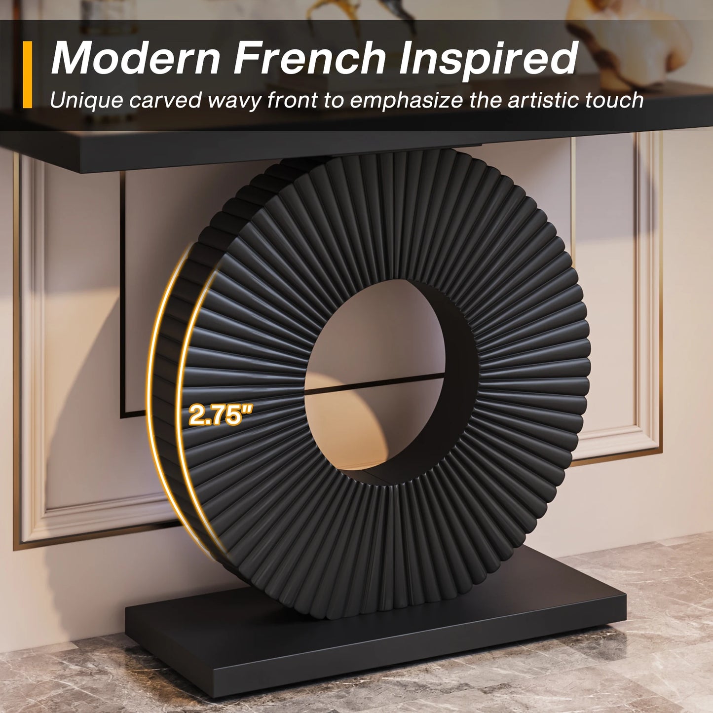 Tribesigns Modern Console Table with Geometric Base, 40 inch Wood Entryway Table Sofa Table Narrow Long Table