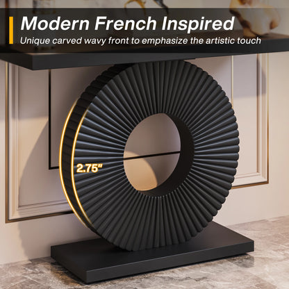 Tribesigns Modern Console Table with Geometric Base, 40 inch Wood Entryway Table Sofa Table Narrow Long Table