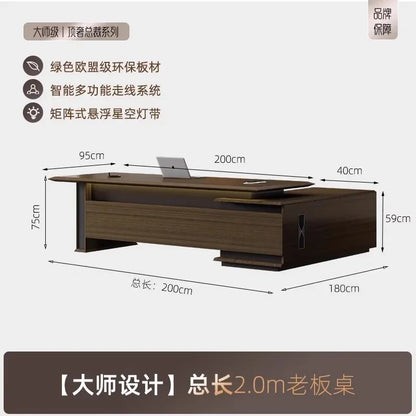 Premium Light luxury office boss table, simple modern class desk, high-end president table