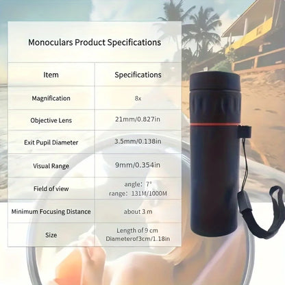 High Magnification HD Monocular Telescope Waterproof Mini Telescope Portable Military Zoom  Scope for Travel Hunting