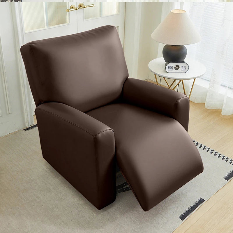 Pu Leather Recliner Sofa Cover Highly Elastic Slipcover for 1 Seater Reclining Armchair Stretch Furniture Protector Home Decor