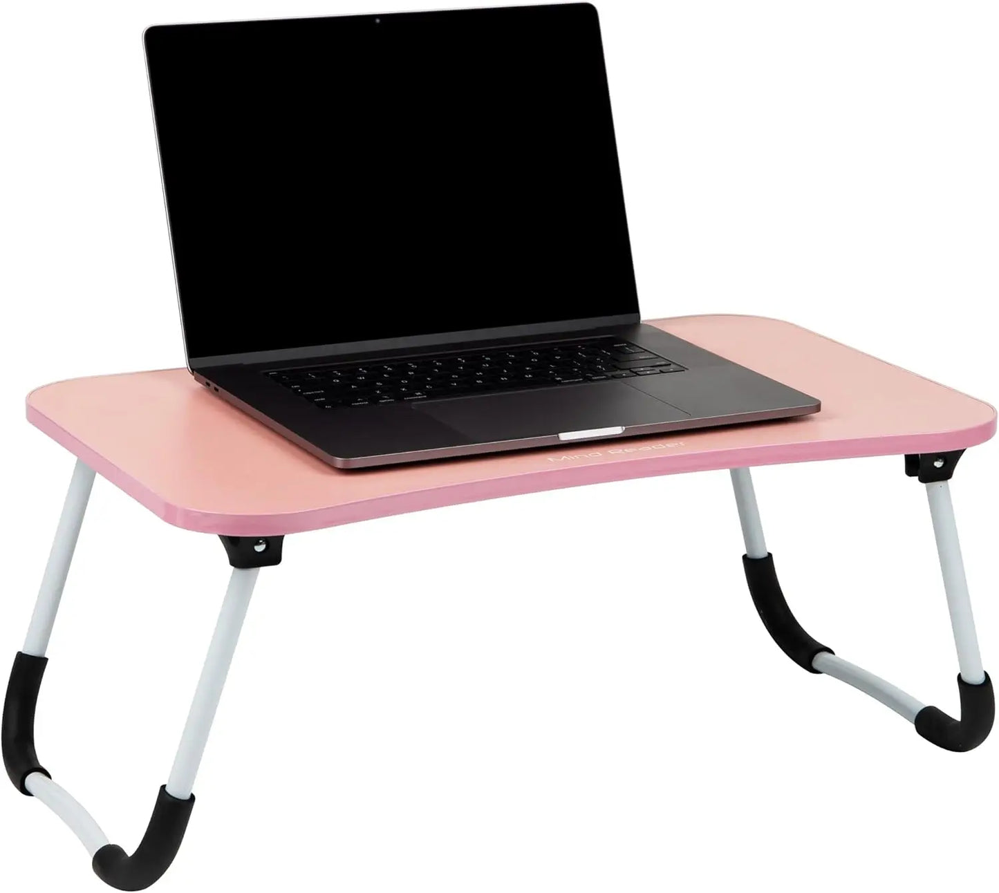 Portable Laptop Stand Bed Tray with Folding Legs, Pink MDF Couch Table 23.25x13.75x10.5 Inches