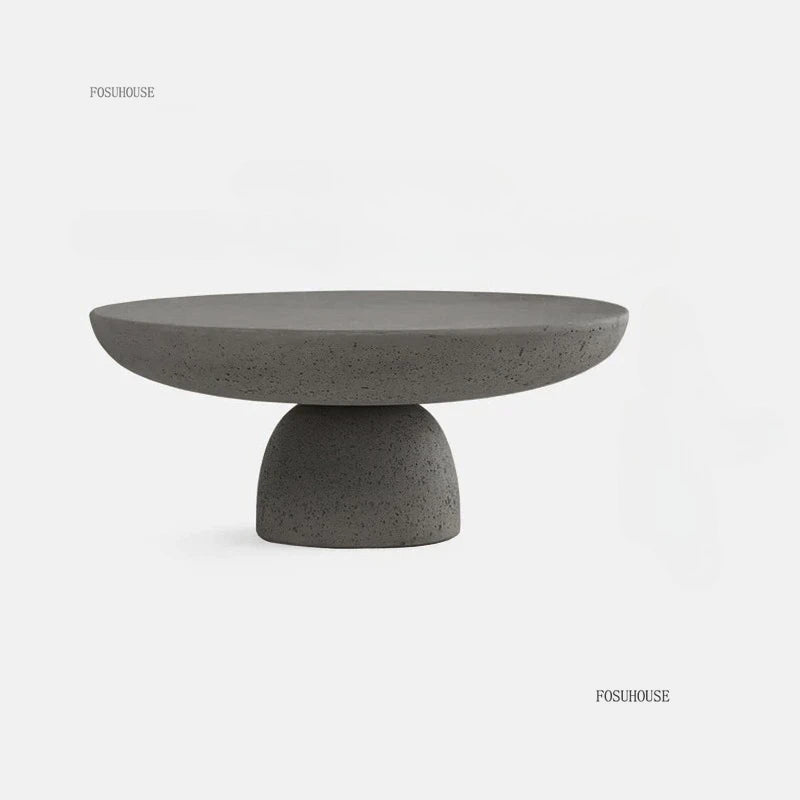 Small Apartment Stone Round Side Tables Wabi-sabi Style Cement Coffee Tables Designer Medieval Style Tea Table Home Furniture
