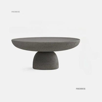 Small Apartment Stone Round Side Tables Wabi-sabi Style Cement Coffee Tables Designer Medieval Style Tea Table Home Furniture