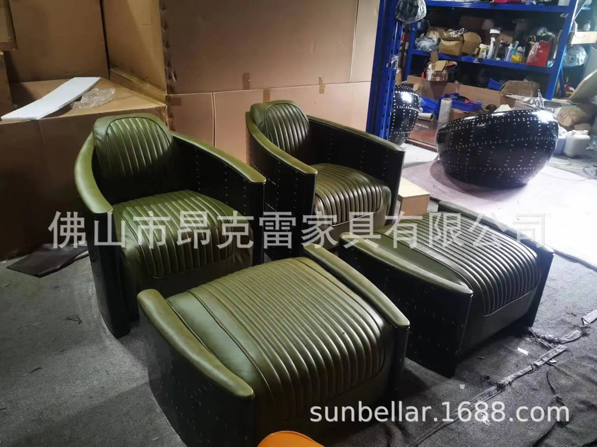 American retro industrial style casual sofa chair with pedal living room bedroom