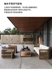 Outdoor villa courtyard sofa high-end teak sofa furniture combination hotel homestay waterproof