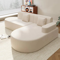 Modern Curved Boneless L-Shape Sectional Sofa Chenille Cloud Living Room Apartment Bedroom Right Facing, Customized