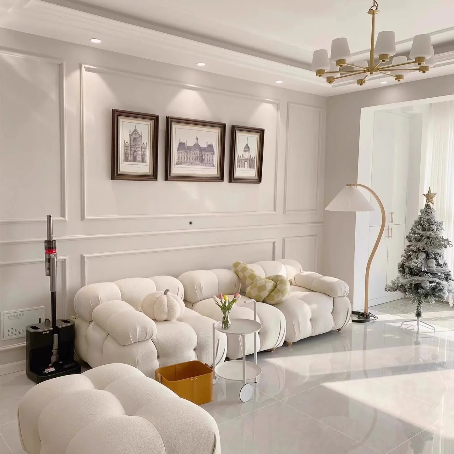 Italian Luxury Modular Sofa Vacuum Compressed Tufted Lazy Sofa Bread Design for Living Room
