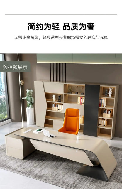 High Quality Boss Office Desk Modern Organizer Storage In Stock Computer Desks Minimalist European Escritorio Oficina Furniture