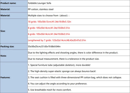 Hot Sale Adjustable Lazy Lounger Sofa Tatami Foldable Lounge Chair Floor Balcony Bay Window Leisure Long Sofa Bed Back Chair