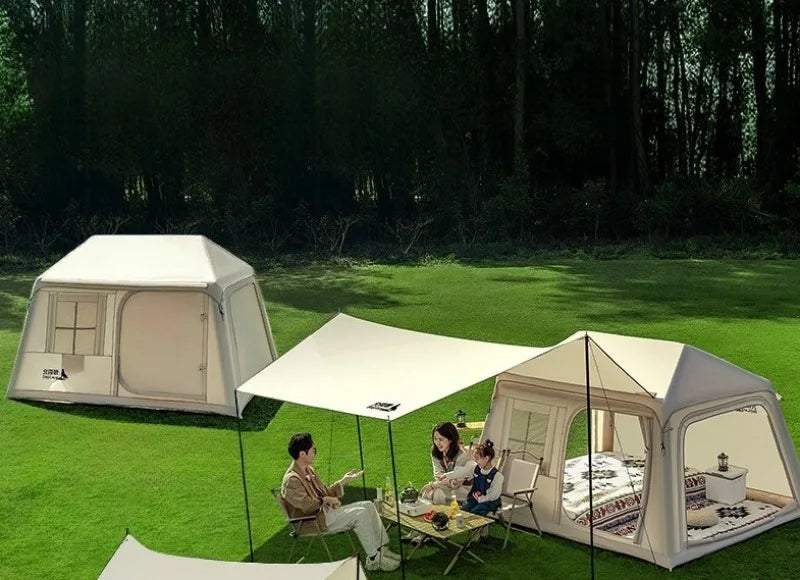 Portable Inflatable Tent Waterproof Sun Protection Thickened Quickly Open Tents Nature Hike Family Travel Camping Shelter Tents