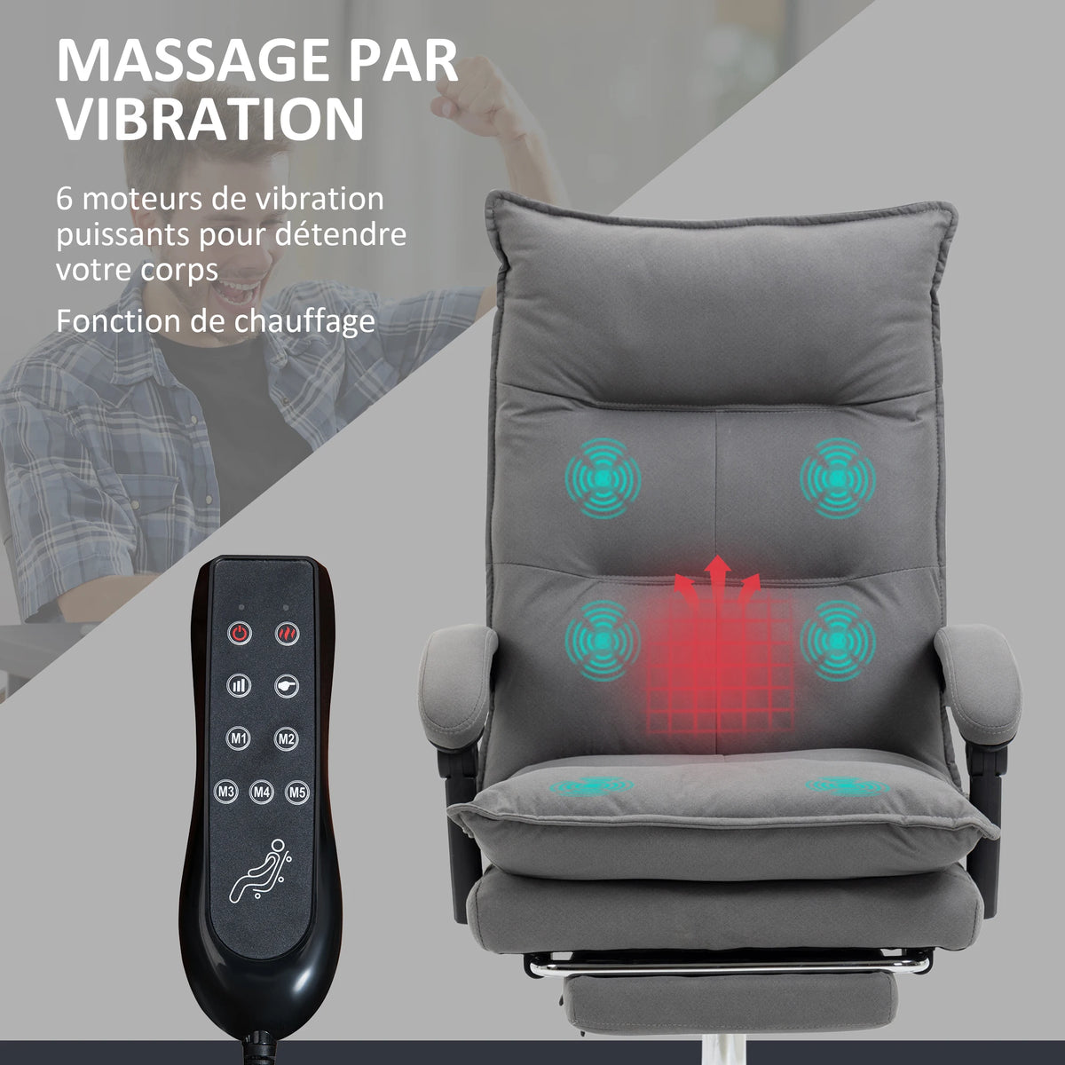 Dinsetto desk Armchair massing and heating, desk office chair, ergonomic chair with adjustable height, reclin back