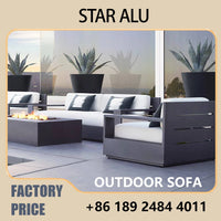 2-Seater Aluminum Outdoor Sofa Waterproof Patio Furniture, UV-Resistant Garden Lounge Chair - Customizable