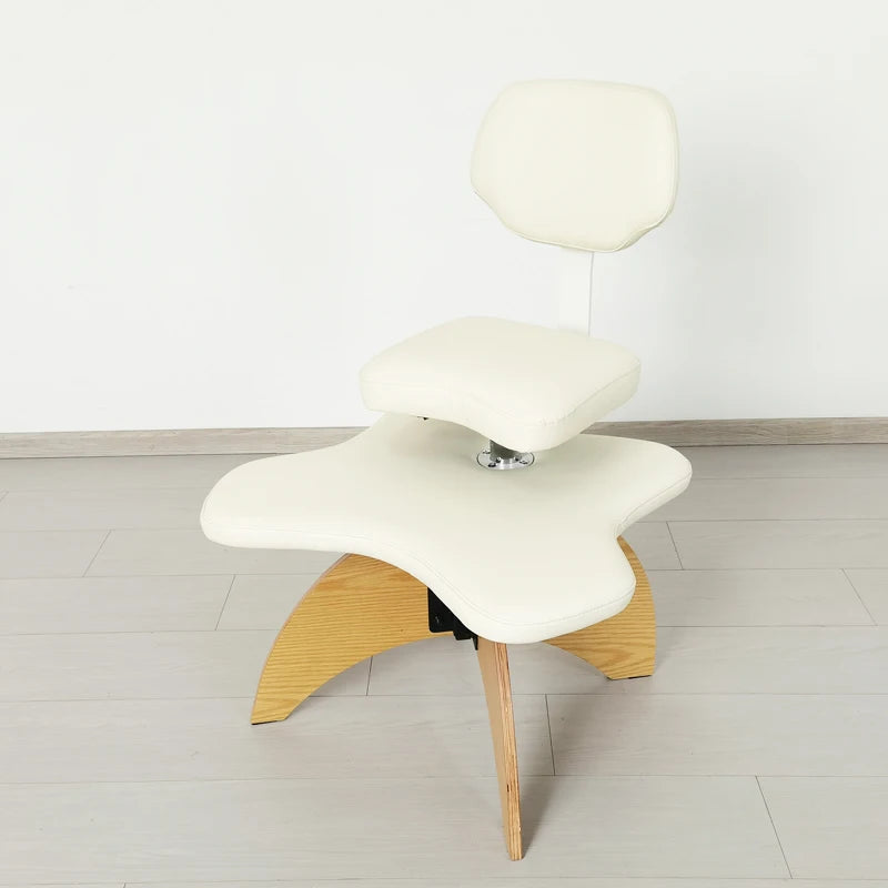 Cross Legged Chair With Backrest Height-Adjustable Stool for Posture Wooden Knee Office Chair Ergonomic Seat Monkey Crouching