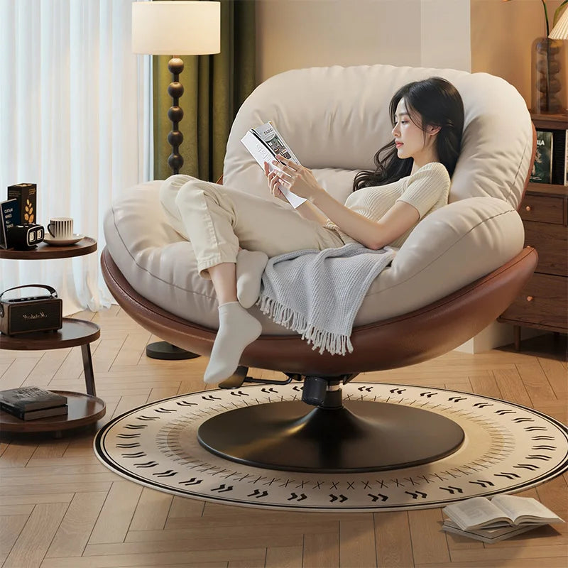 Luxury Living Room Lounge Chair Soft Reclining Home Relaxing Chair Adjustable Height Modern Bedroom Swivel Sofa Chairs Furniture