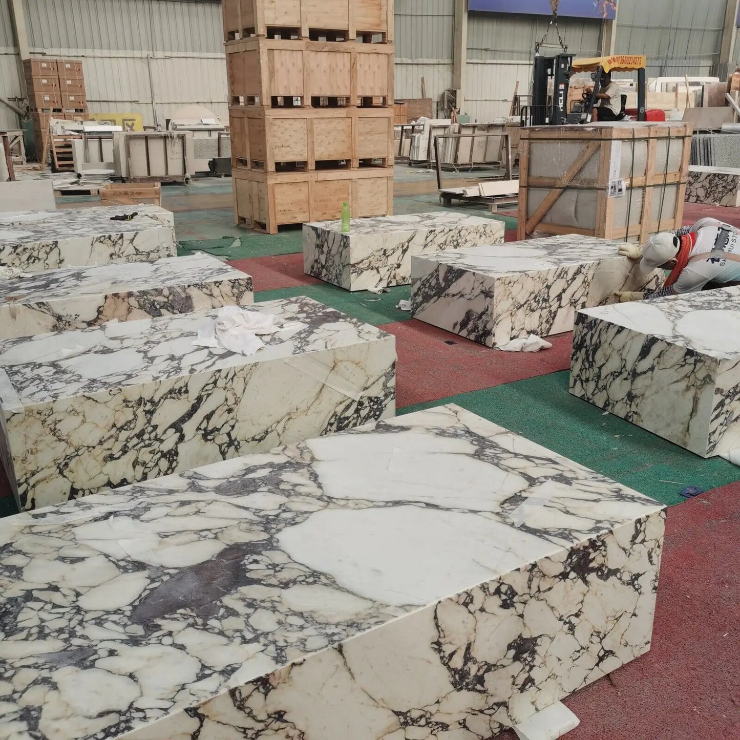 Custom-Size Modern Marble Onyx Coffee Table with RF Polishing Contemporary Design Contemporary Style Square Nature Stone