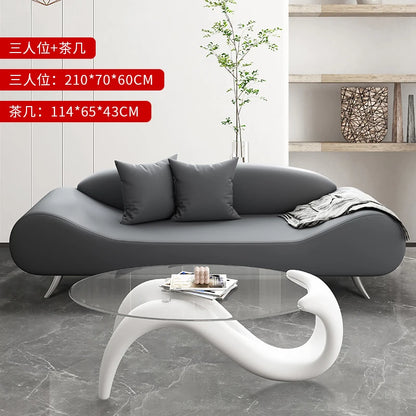 Bedroom sofa small apartment living room two people small orange modern simple beauty salon room personalized creative furniture