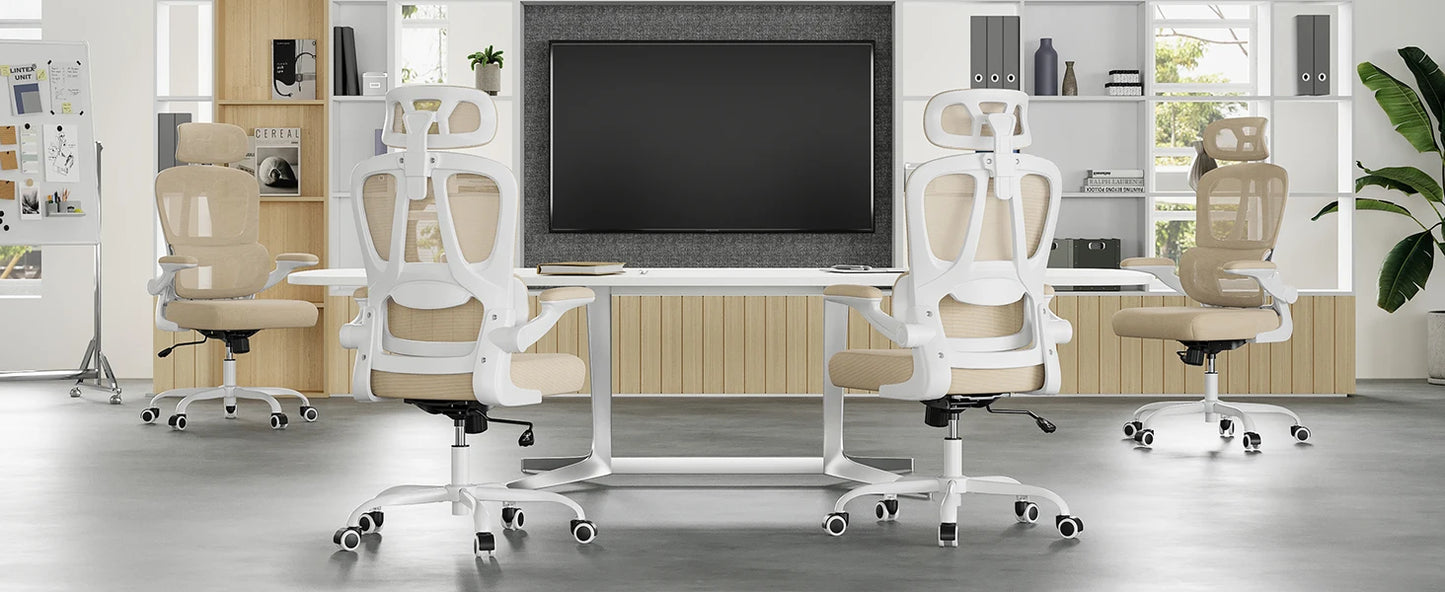 Farini Ergonomic Office Chair, Home Office Desk Chair with Lumbar Support & Headrest, High Back Computer Chair for Work, Study