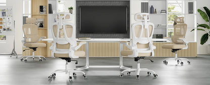 Farini Ergonomic Office Chair, Home Office Desk Chair with Lumbar Support & Headrest, High Back Computer Chair for Work, Study