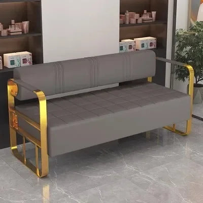 Same light luxury lounge chair, hair salon, nail salon, light luxury stainless steel sofa , lounge area