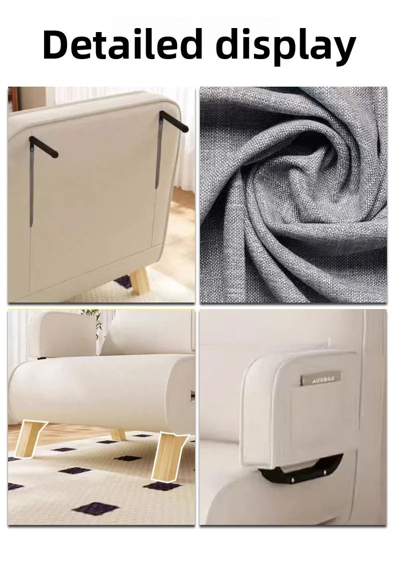 Dual-use, living room, small apartment, single, double, multi-person, solid wood legs, sofa, lazy, foldable, multi-functional