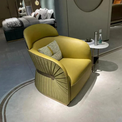 Italian style living room small chairs office and guest rooms single sofa chairs rotatable genuine leather leisure chairs
