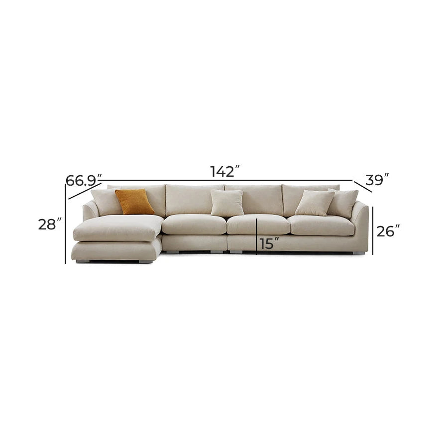 Light Luxury Home Sofa Recliner Design Fabric Sofa Set Corner Living Room Combination Sofa