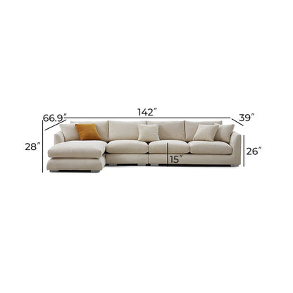 Light Luxury Home Sofa Recliner Design Fabric Sofa Set Corner Living Room Combination Sofa