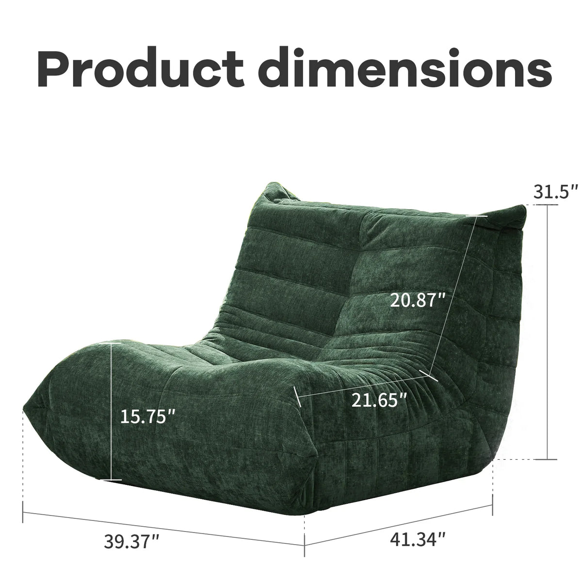 Adult-sized, super-large bean bag chair  with memory foam filling, faux fur-like casual chair, ergonomic design, new model cater