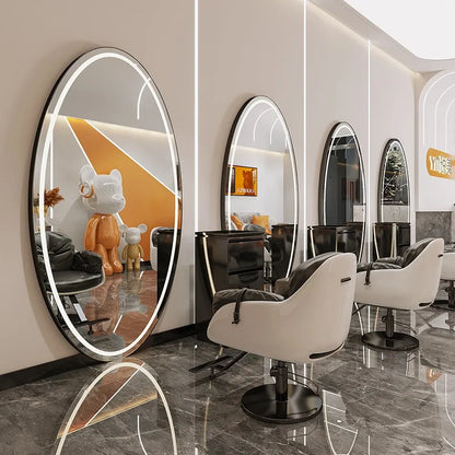 Modern Style Large Gold Styling Barber Wall Mounted Salon Furniture Hairdressing Led Makeup Beauty Salon Mirror