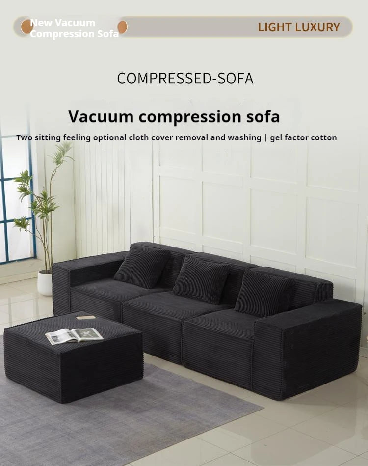 Compressed SofaNew Design Living Room Furniture L-Shape Sectional Sofa Comfortable Fluffy Vacuum Compressed Comfy Sofa Set Modul