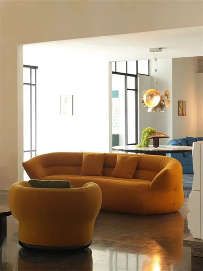 Creative, living room, cashew, sofa, minimalist, special-shaped, modern, curved, light luxury, casual