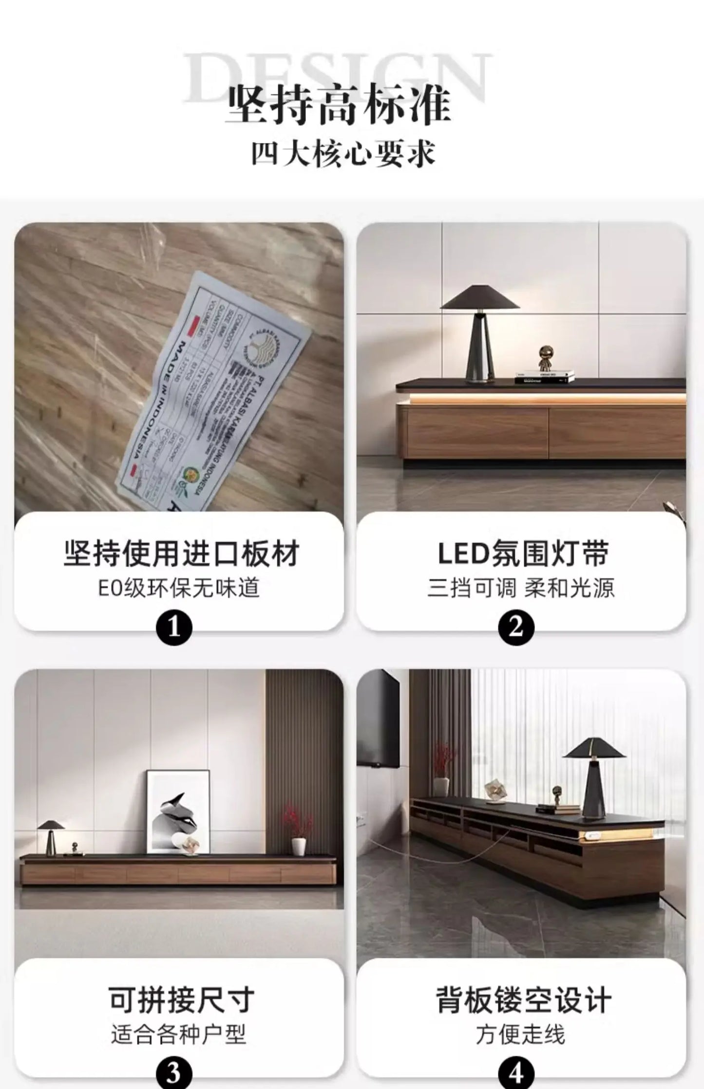 JC Storage Retro Design Tv Stand Coffee Table Lights Minimalist Floor Tv Stands Home Universal Mueble Para Televisor Furniture