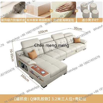 a38 Leather Luxury Sofa Couple Family Storage Sleeper Relax Sofa Reclining Foldable Muebles Para El Hogar Home Accessories