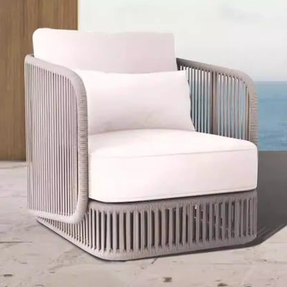 Outdoor rattan sofa, courtyard terrace, balcony, hotel terrace, homestay, garden, leisure rope sofa, coffee table combination