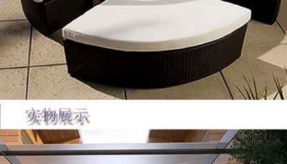 LYN Resort Leisure Rattan Bed Courtyard Shade Sofa Outdoor Round Bed