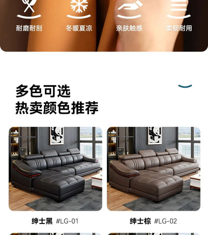 Floor Designer Living Room Sofas Couch Leather Nordic Minimalist Sofas Relaxing Room Decor Sillon Cama Lounge Suite Furniture