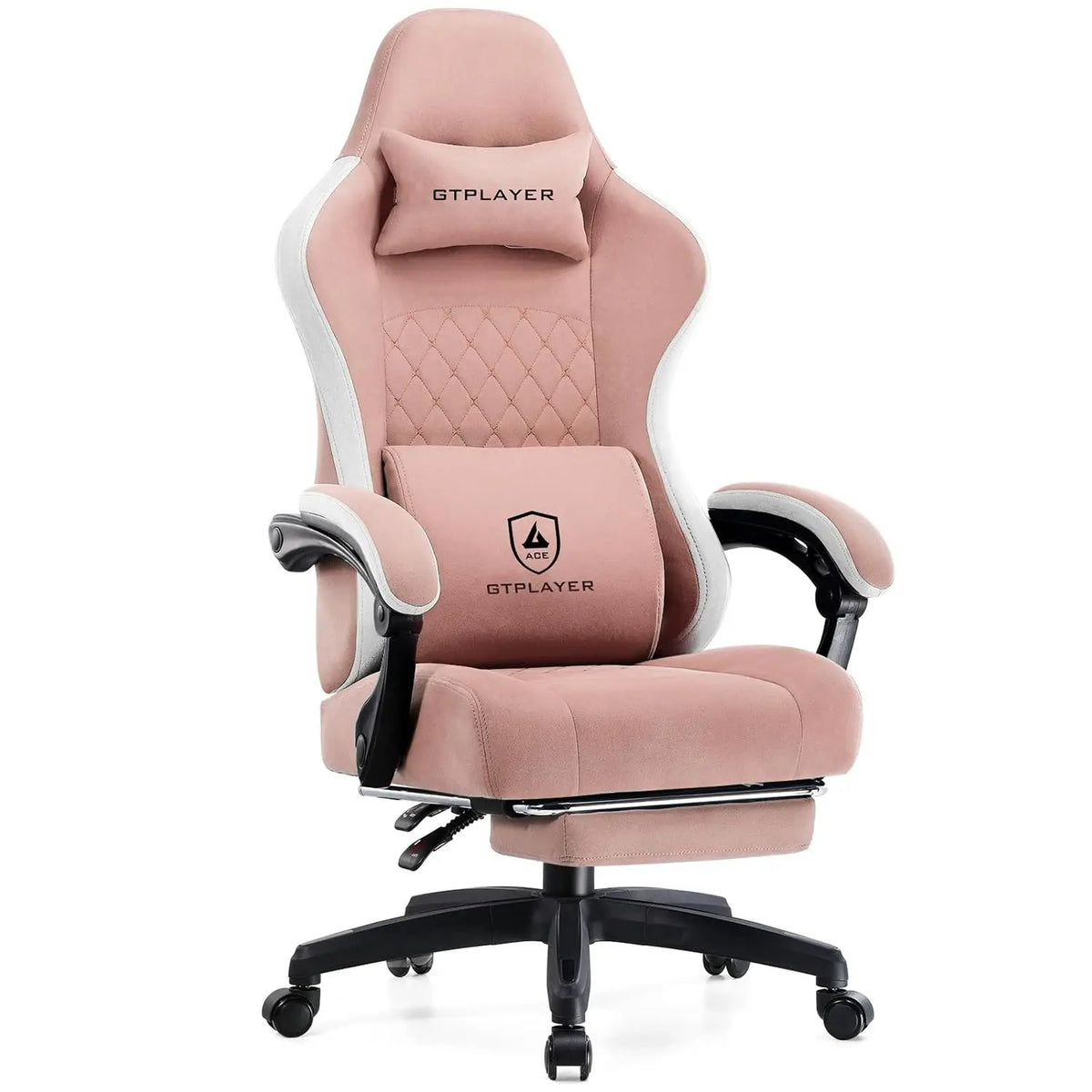 Office Chair, Gaming Computer Desk Fabric Chair with Footrest, High Back Ergonomic Office Chair with Pocket Spring Lumbar Suppor