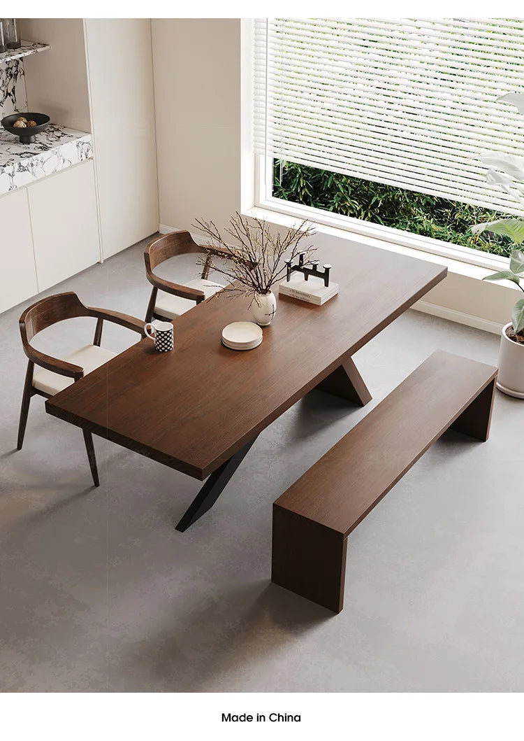 Nordic designer medium antique solid wood dining table, wabi-sabi wind home rectangular desk, living room eating table