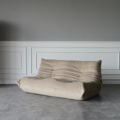 Single sofa living room bedroom lazy fabric leather leisure chair small apartment cream wind