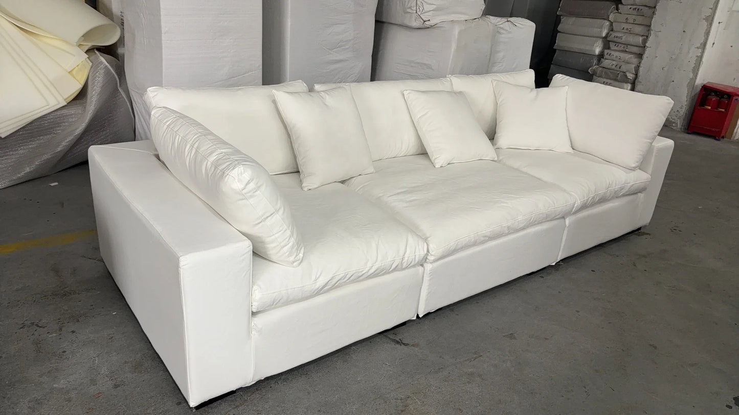 European Luxury Fabric L Shape Corner Sofa Chaise Modular Sectional Living Room Cloud Sofa