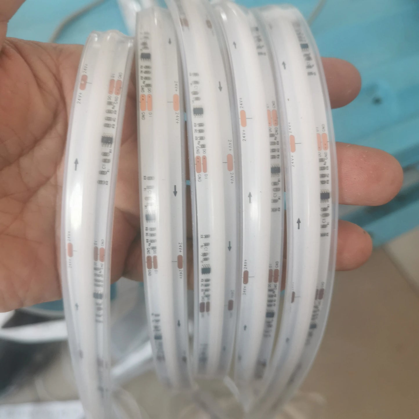 COB RGBCCT Waterproof IP67 DC24V LED Strip Light  84RGB CCT Dotless Flexible FCOB LED Tape Ribbon Lamp for Room Decoratio0LEDs/m